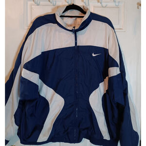 Navy Blue and white Vintage Nike windbreaker